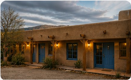 Adobe property at dusk